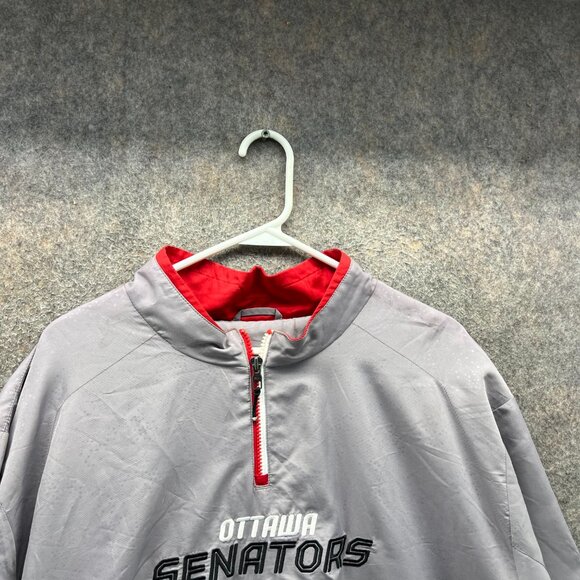 Ottawa Senators Jacket Men 2XL Gray Red Pullover NHL Center Ice Reebok Anorak - Picture 3 of 11